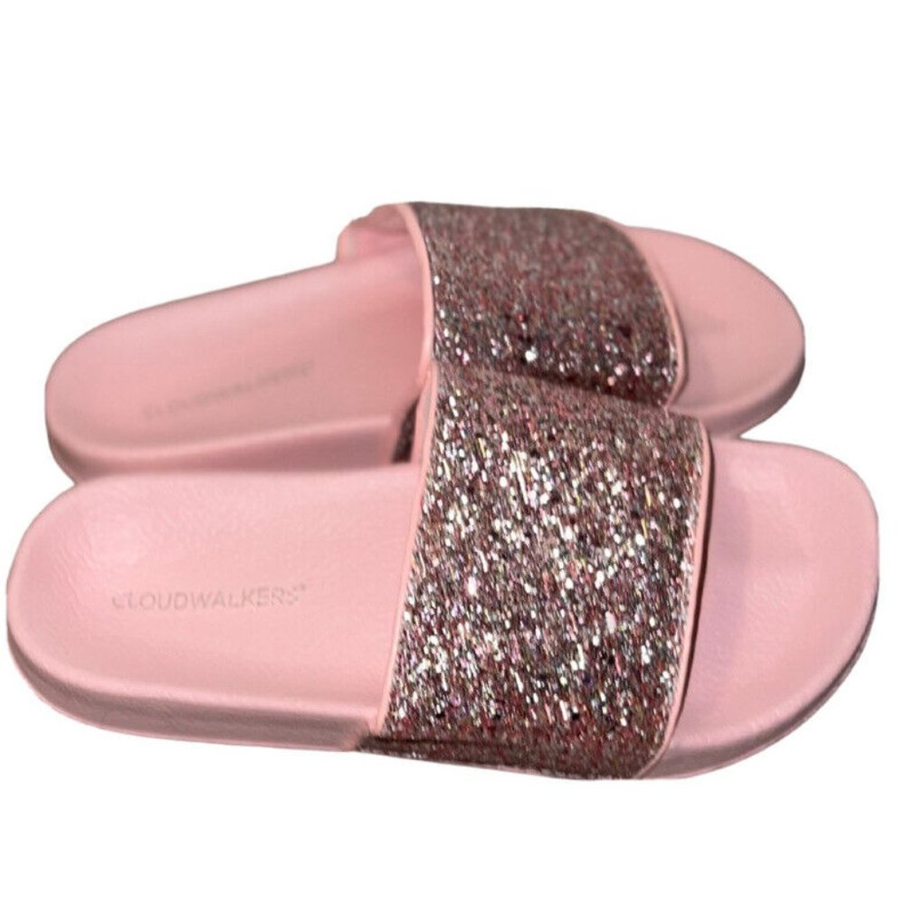 New Pink Sally Sparkle Slide Size 7